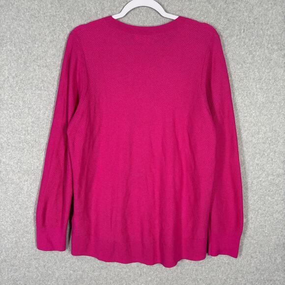 Gap Sweater Womens Large Pink Waffle Textured Preppy Classic Casual Basic Career - Picture 10 of 12